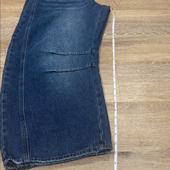 Heng Sheng Women's Blue Denim Overalls flare legs Size L - Picture 9 of 11